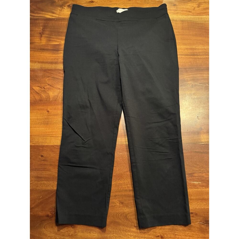 Talbots Women’s Black Pull On Stretch Career Office Crop Pants Sz 14